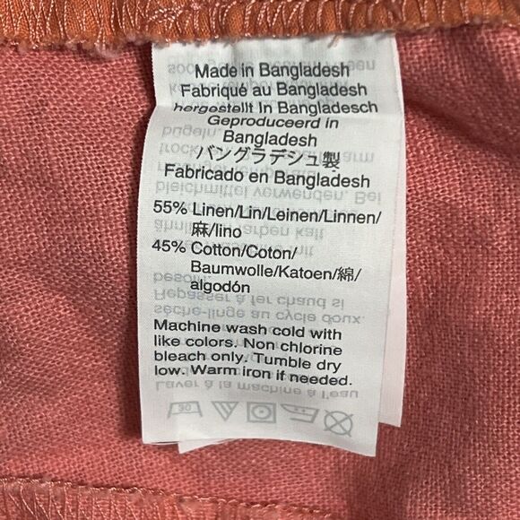 J. Crew Linen Scalloped Chino Shorts Women's 8 Pink Breathable - Picture 14 of 16